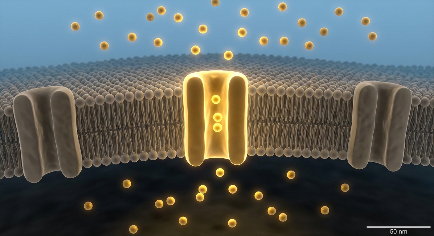 Mockup 11: Calcium flowing through open channel